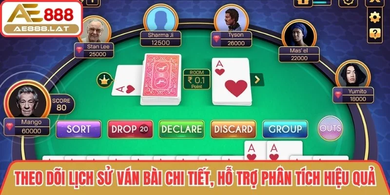 Theo dõi lịch sử ván bài chi tiết, hỗ trợ phân tích hiệu quả