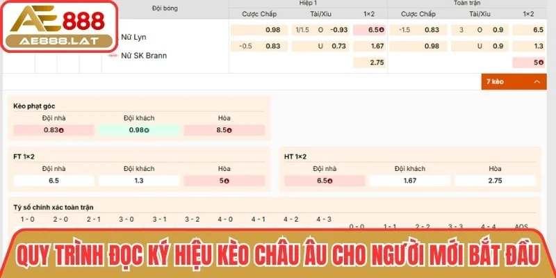 Toàn bộ quy trình đọc ký hiệu kèo châu Âu cho người mới bắt đầu