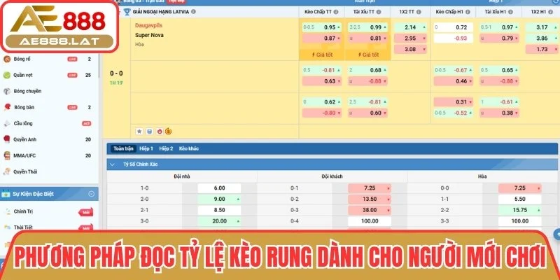 Phương pháp đọc tỷ lệ kèo rung chính xác dành cho người mới chơi