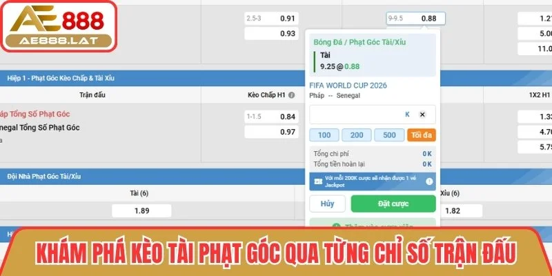 Khám phá kèo tài phạt góc qua từng chỉ số trận đấu