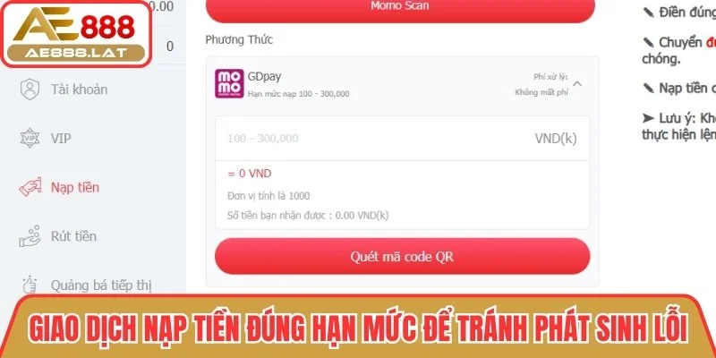 Giao dịch đúng hạn mức để tránh phát sinh lỗi